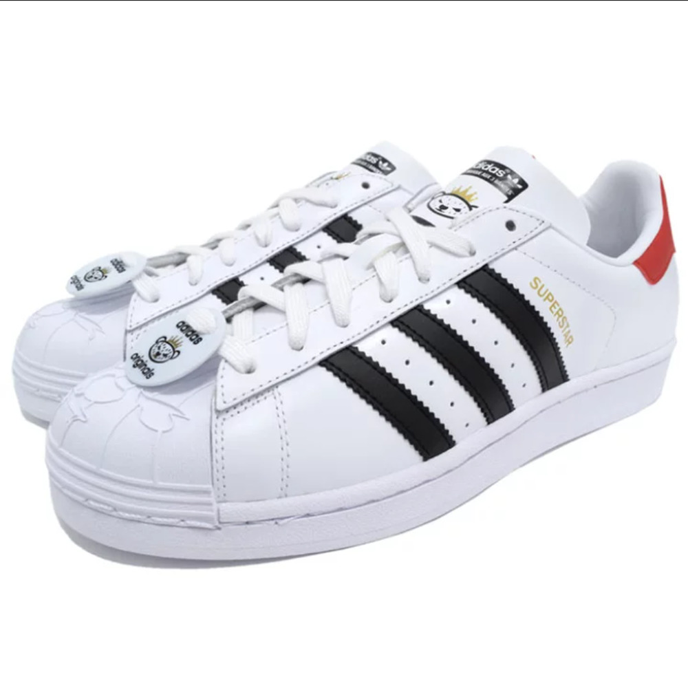Size 7.5 - Nigo x adidas Superstar Bearfoot White Scarlet Men’s Shoes New!